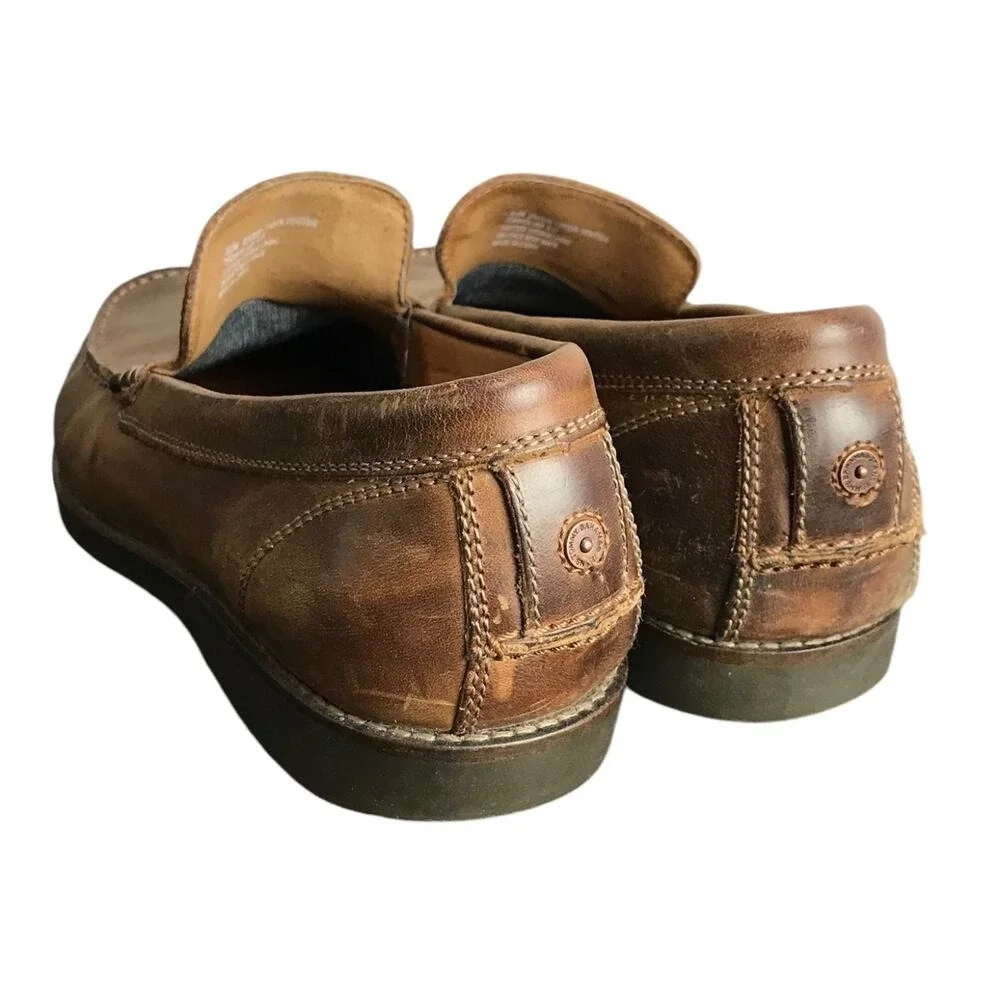 Tommy Bahama Loafer Mens 10.5 Brown Leather Island Crafted Jeans Moc Toe Slip On